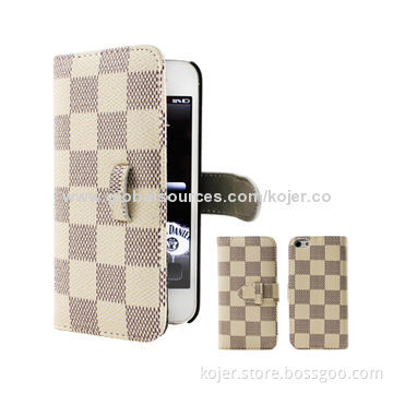 Wallet Leather Cases/Covers for iPhone 5, Magnetic Flap on Top, OEM Orders Welcomed